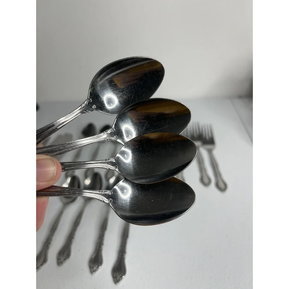 Stanley Roberts Rogers Co Stainless Flatware AUBERGE 28 Piece‎ Set
